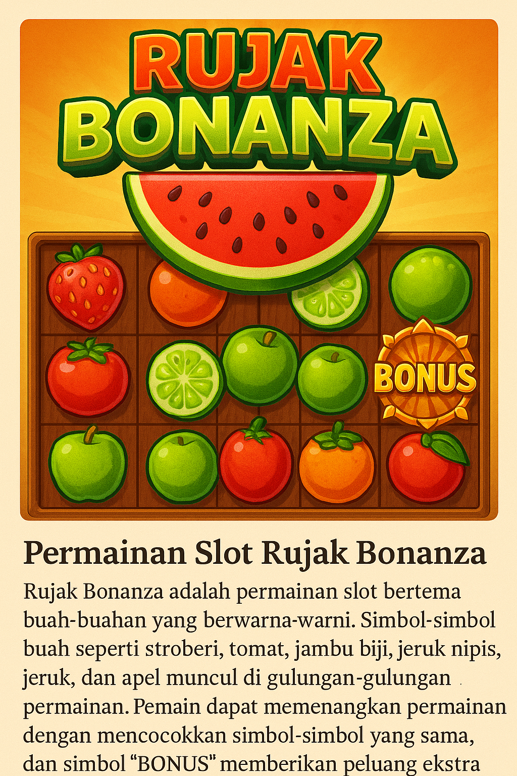 Rujak Bonanza: Slot Tropis Rasa Nusantara dengan Sensasi Scatter Pedas